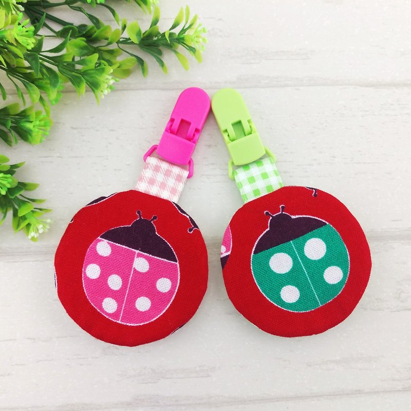 Round ladybug - 2 colors optional. Circular peace symbol bag (can increase 40 embroidered name) - Omamori - Cotton & Hemp Red