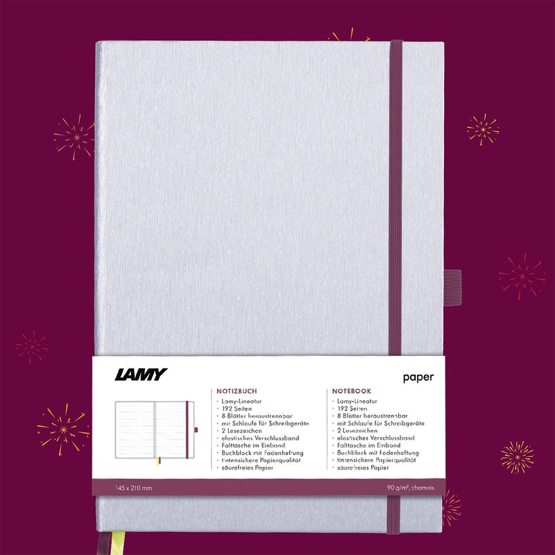 【客製服務】LAMY 鋼筆用硬式A6筆記本 / notebook恆星系列 銀紫 - 筆記本/手帳 - 紙 藍色