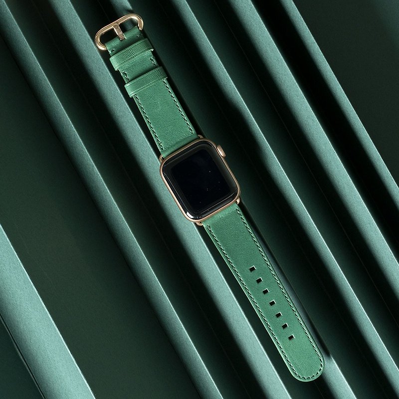 Alto Apple Watch 38/40/41mm Leather Band – Forest - Watchbands - Genuine Leather Green