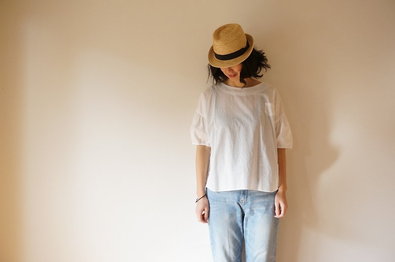 Cotton linen voile blouse Ladies size - トップス - コットン・麻 