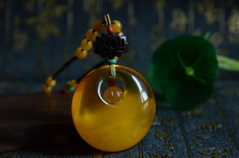 【彼方】極品天然琥珀金絞蜜金沙意境公主扣蓮花項鏈 - 項鍊 - 寶石 