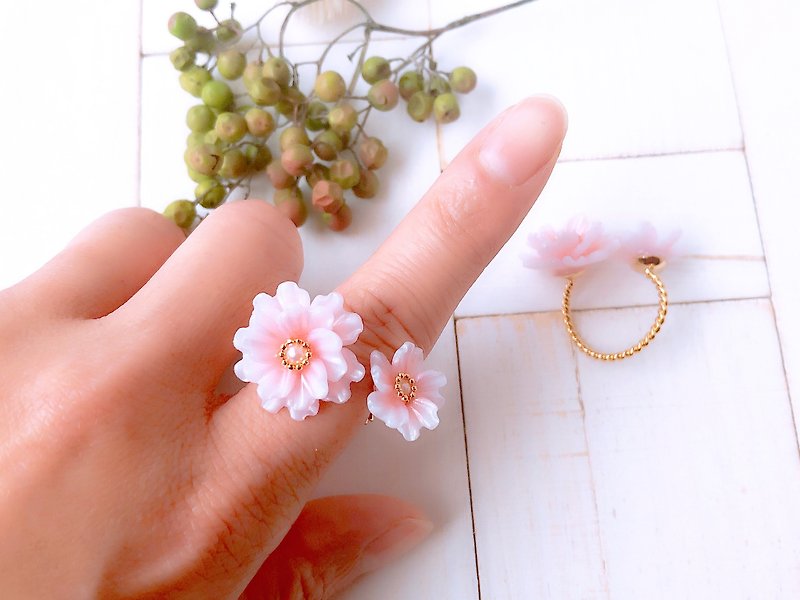 Cherry Blossoms　No. 11 twist free size - แหวนทั่วไป - ดินเหนียว สึชมพู