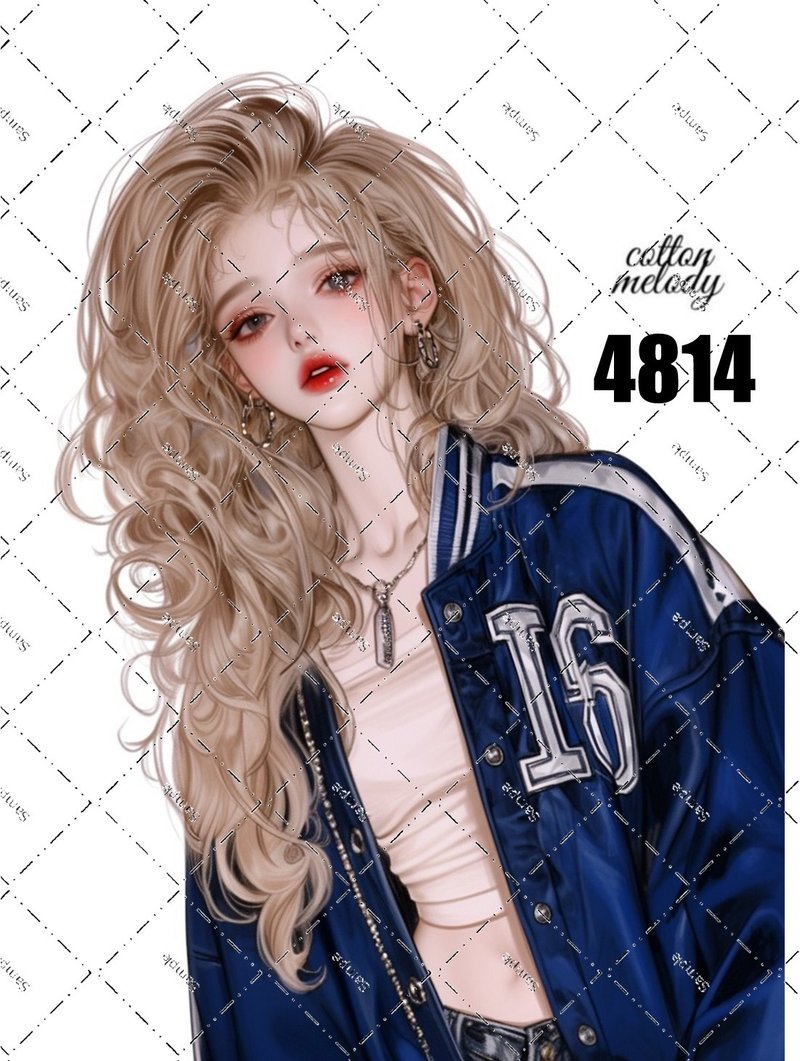 original sticker no.4814 人物ステッカー オリジナルステッカー オリジナル人物ステッカー 装飾ステッカー cotton melody - 貼紙 - 紙 