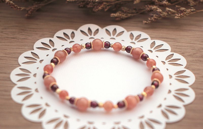 Stone Bracelet | Paired with Purple Stone| Golden Sun | Gorgeous Summer - Bracelets - Crystal Orange