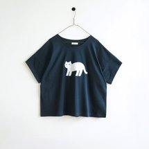 fluffy cat t-shirt : navy