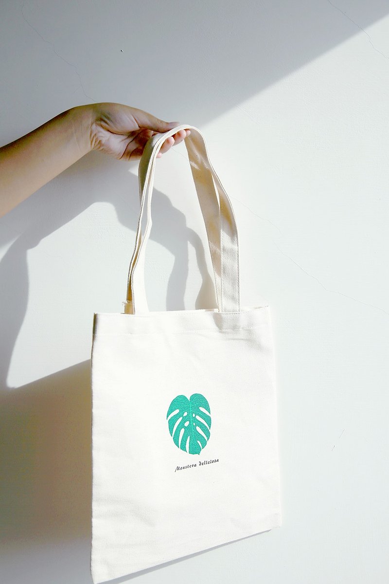 Botanist's A3 tote bag (can be carried on the shoulder) / manual screen printing - Handbags & Totes - Cotton & Hemp Green