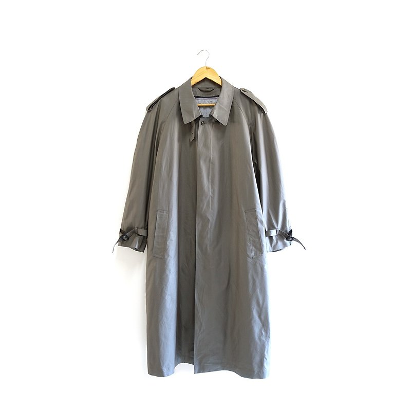 │Slowly│ vintage windbreaker long coat 03│vintage. Retro. Literature. Made in Japan - Women's Blazers & Trench Coats - Polyester Green
