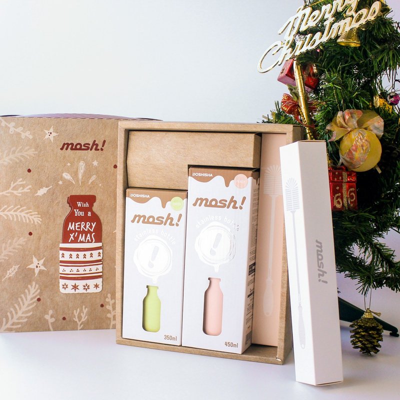 mosh! milk thermos Christmas hardcover gift box (random color mix) - Vacuum Flasks - Stainless Steel Multicolor