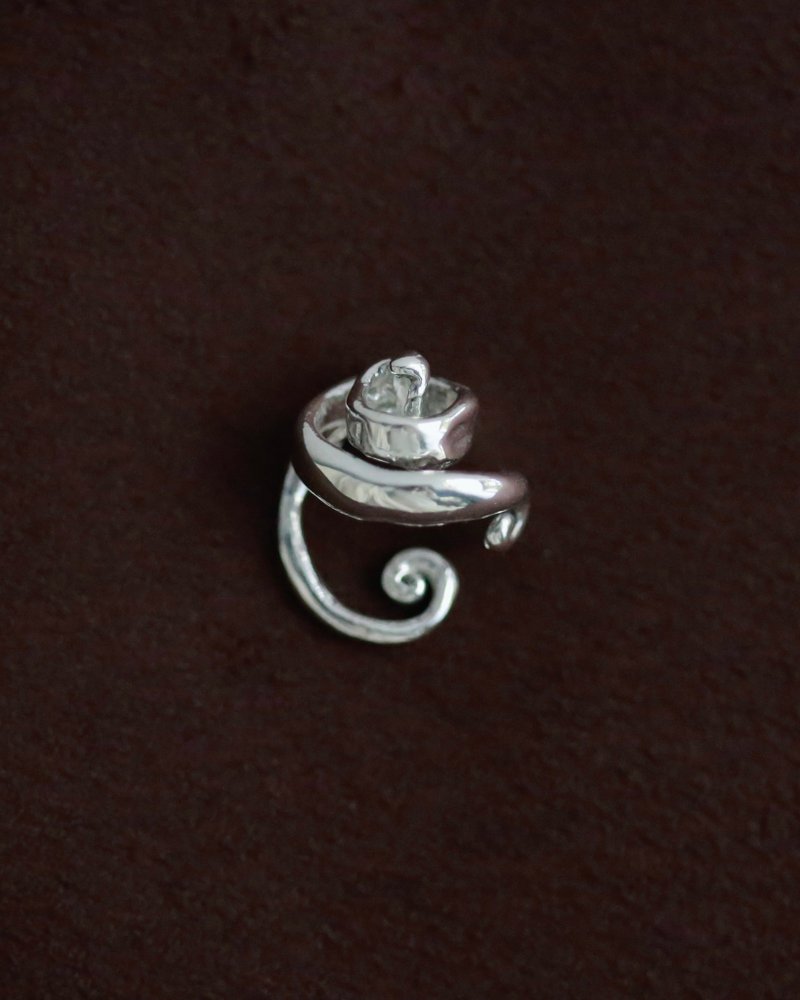 Helix Ear Cuff | 螺旋耳骨夾 - 耳環/耳夾/耳骨夾 - 純銀 銀色