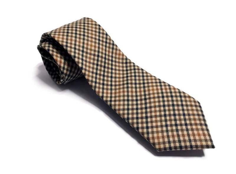 Classic Coffee Plaid Premium Series Neckties Neckties - Ties & Tie Clips - Wool Brown