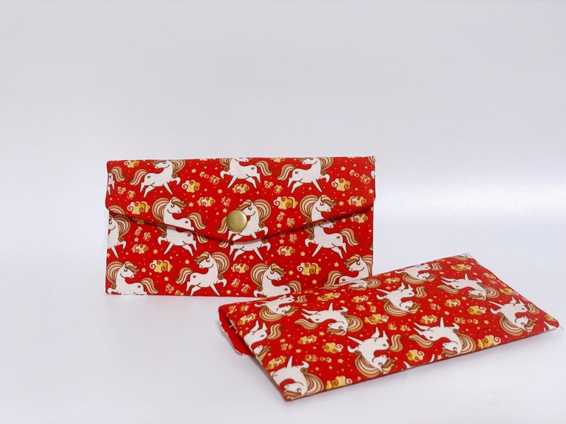 馬年 賀新年 紅包袋/收納袋/存摺袋 可免費刺 - 紅包袋/春聯 - 棉．麻 紅色