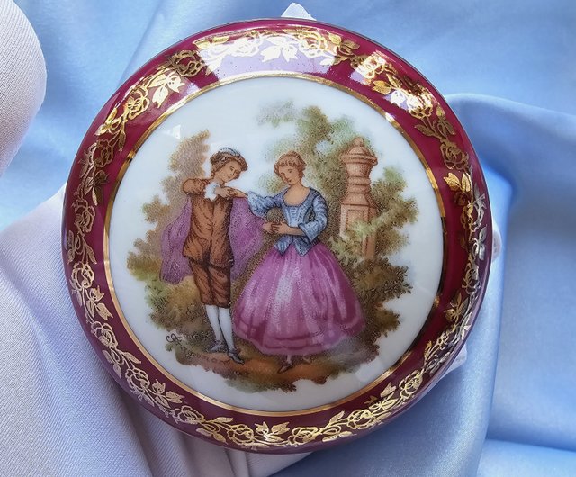 Fragonard Gold Jewelry Box, Jewelry Box, Cameo Box, Gold Jewelry