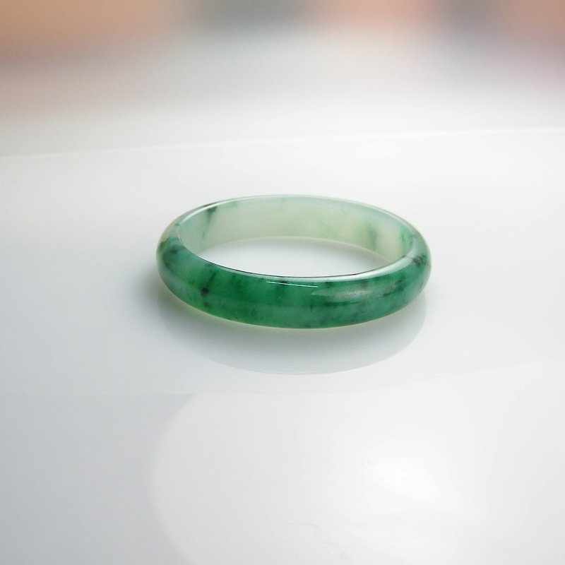Top waxy jadeite jade bracelet egg bracelet oval bracelet genuine product A - สร้อยข้อมือ - หยก สีเขียว