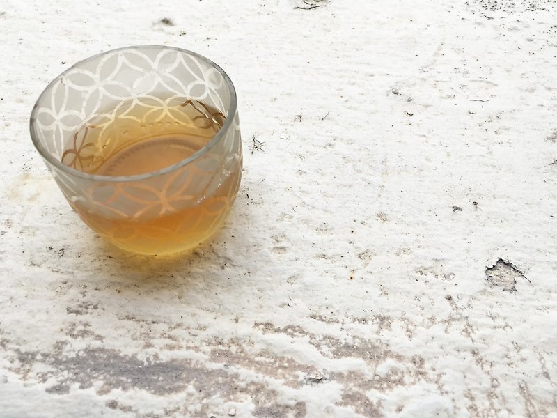 Monyou in glass shippou - Teapots & Teacups - Glass White