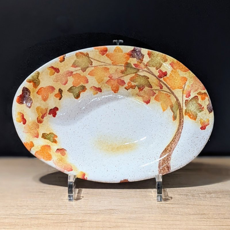 義大利手工陶-LT秋季河岸 餐碗 25x17cm - 碗 - 陶 白色
