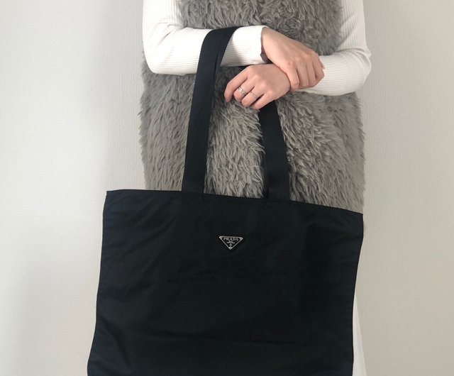 日本直送 名牌中古包 】PRADA プラダ ハンドバッグ ブラック
