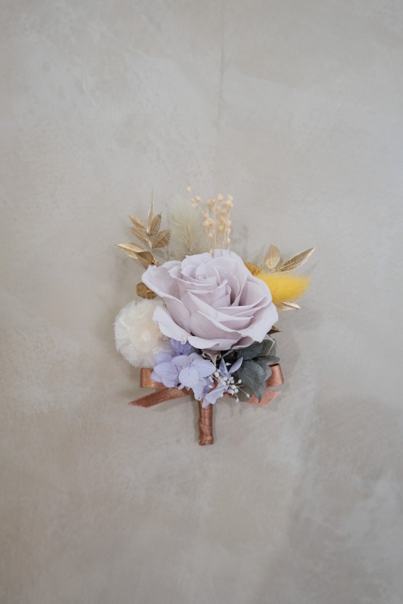 Groom/Officiant's Corsage [Shimmer] - Wedding/Eternal Flower - เข็มกลัด/ข้อมือดอกไม้ - พืช/ดอกไม้ สีทอง