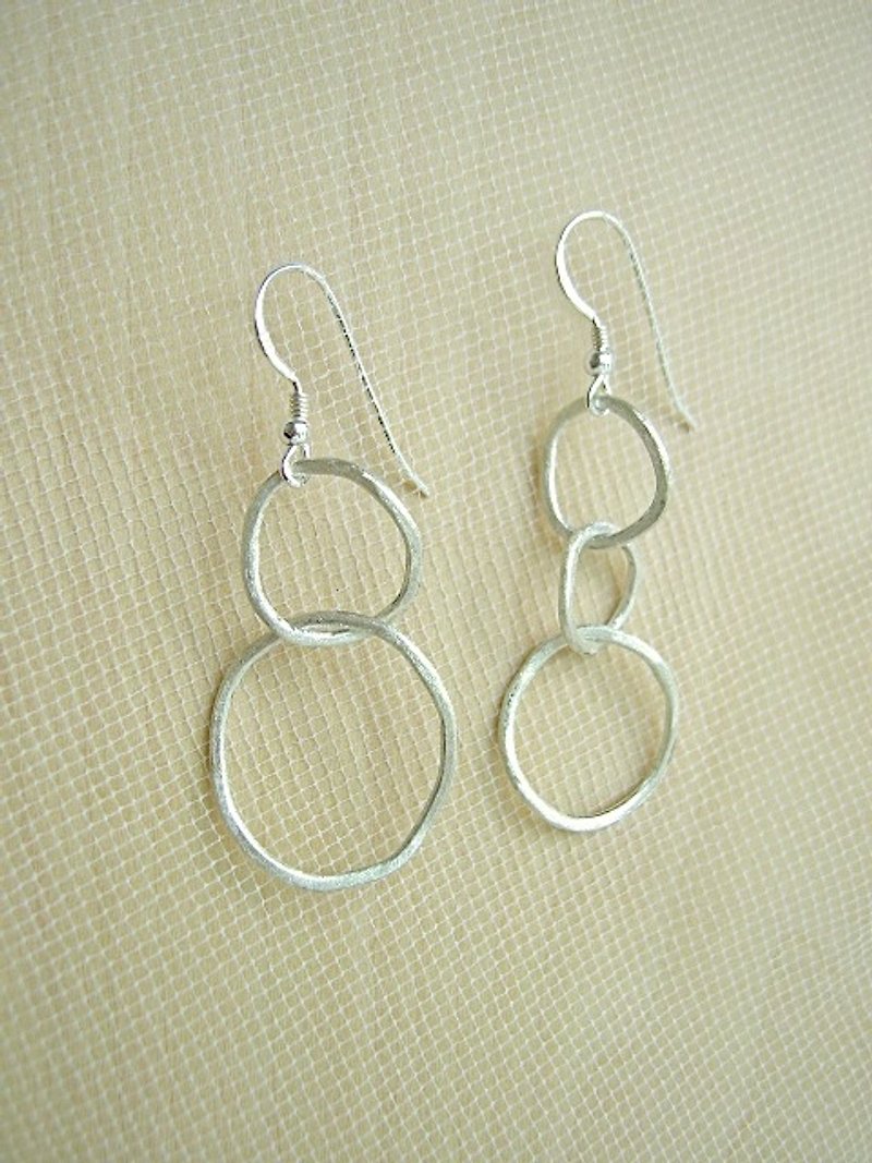 2 and 3 earrings - Earrings & Clip-ons - Silver Silver