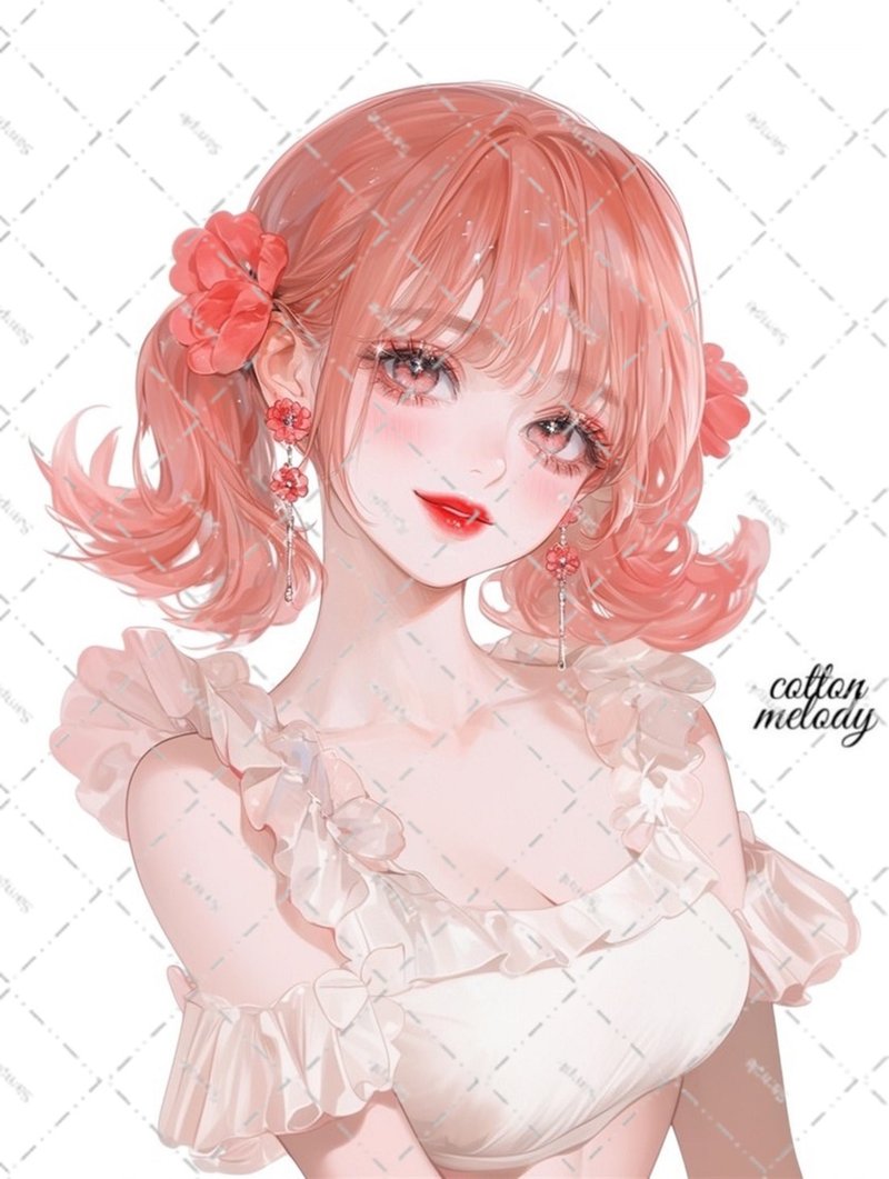 original sticker no.6124 人物ステッカー オリジナルステッカー 人物ステッカー 女の子ステッカー オリジナル人物ステッカー - 貼紙 - 紙 