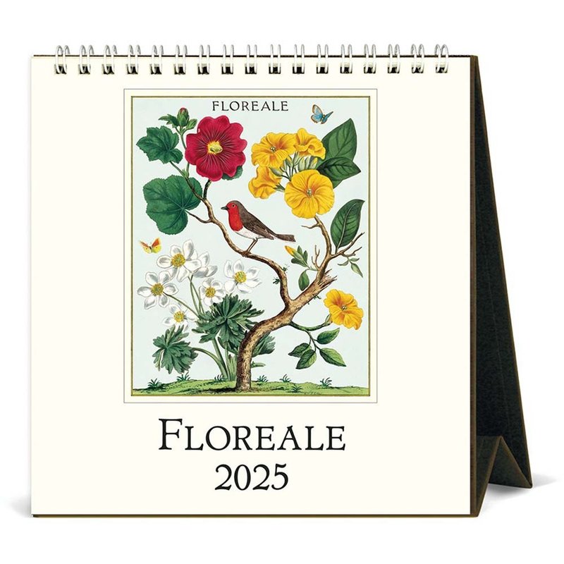 Cavallini & Co. 2025 Desk Calendar\Moon Calendar Birds and Flowers - ปฏิทิน - กระดาษ หลากหลายสี