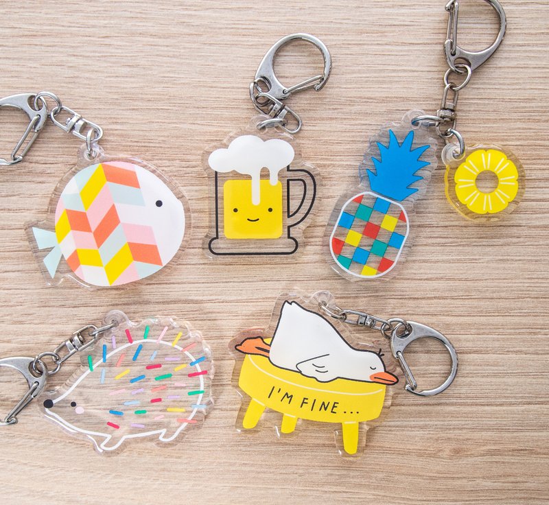 Acrylic Keychain - A (壓克力吊飾  / 鑰匙圈 / 鑰匙扣) - 鑰匙圈/鑰匙包 - 其他金屬 多色