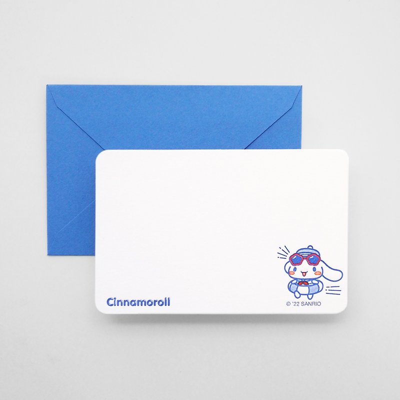 Sanrio letterpress mini card - Cinnamoroll - Cards & Postcards - Paper Blue