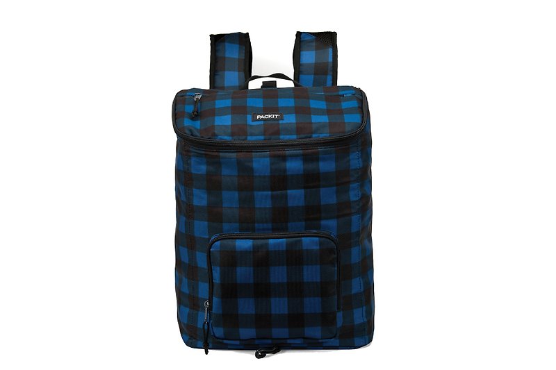 美國【PACKiT】冰酷 14.6L 旅行冷藏後背包(英倫藍格) 保冷袋 - 後背包/書包 - 其他材質 