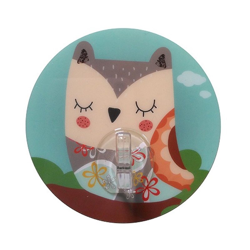 【BEAR BOY】Magic hook-round squinting owl (4 pieces) - กล่องเก็บของ - พลาสติก 