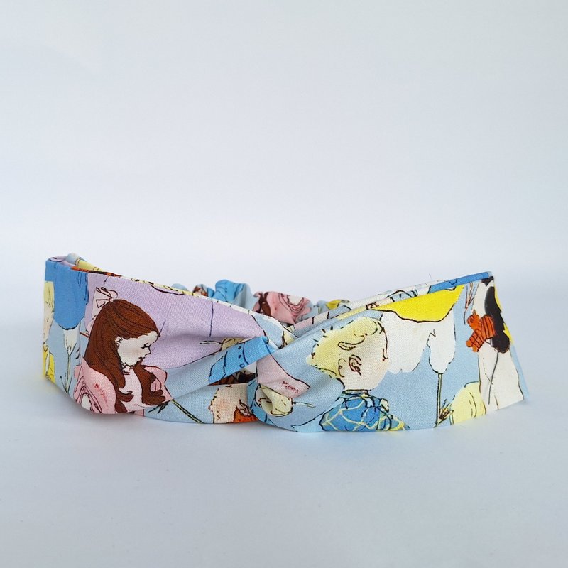 Petitbebetw~Comic girl pink and staggered hairband (photo will be added recently) - Hair Accessories - Cotton & Hemp Blue