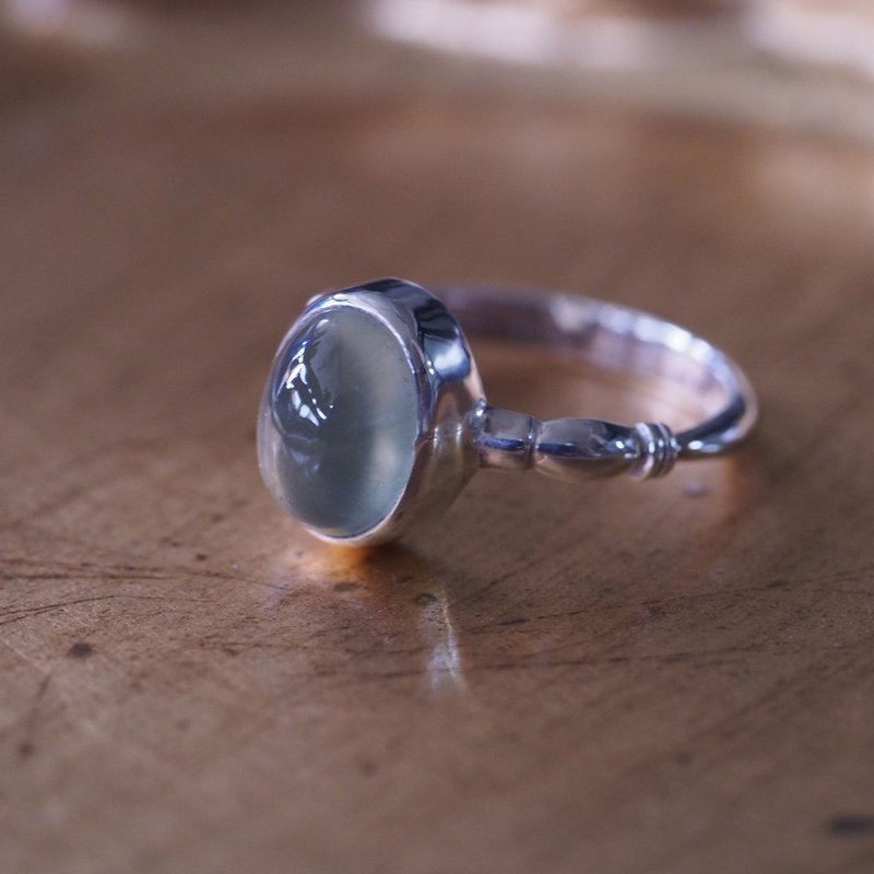 葡萄石 手工純銀 戒指 Prehnite handmade Sterling Silver ring - 戒指 - 半寶石 綠色