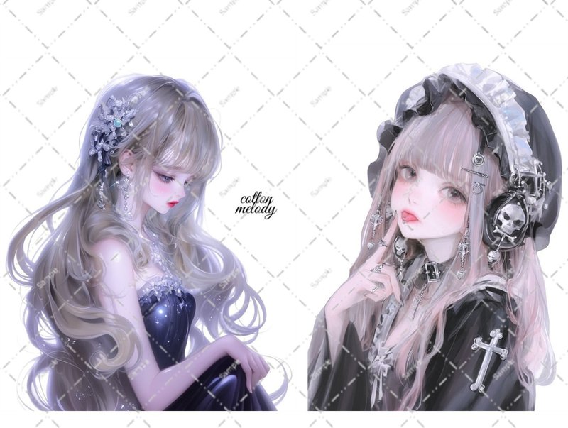 original sticker no.5839 人物ステッカー オリジナルステッカー 人物ステッカー 女の子ステッカー オリジナル人物ステッカー - 貼紙 - 紙 