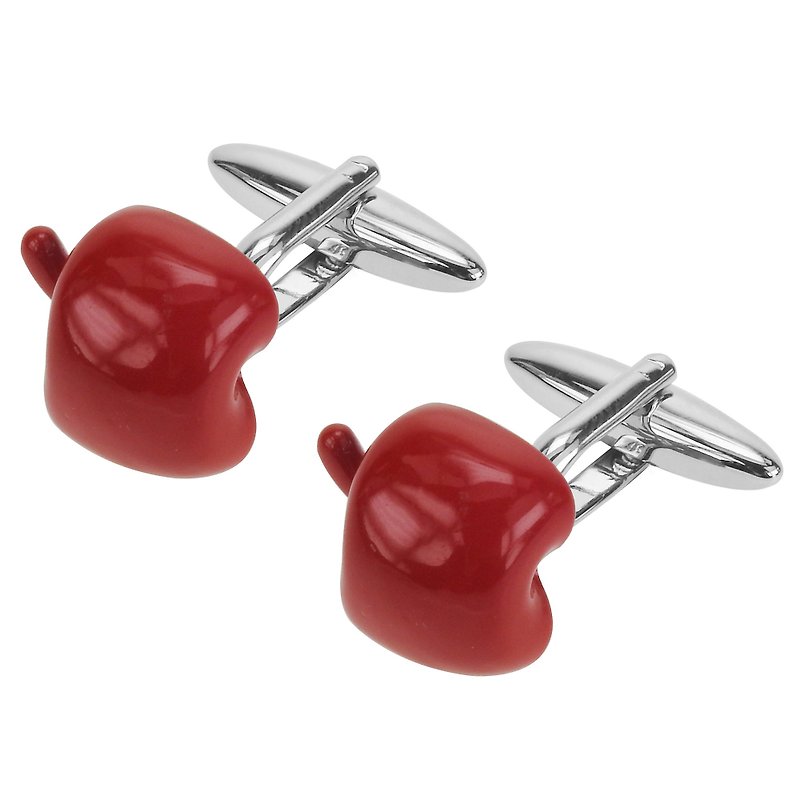 Red Apple Cufflinks - Cuff Links - Other Metals Red