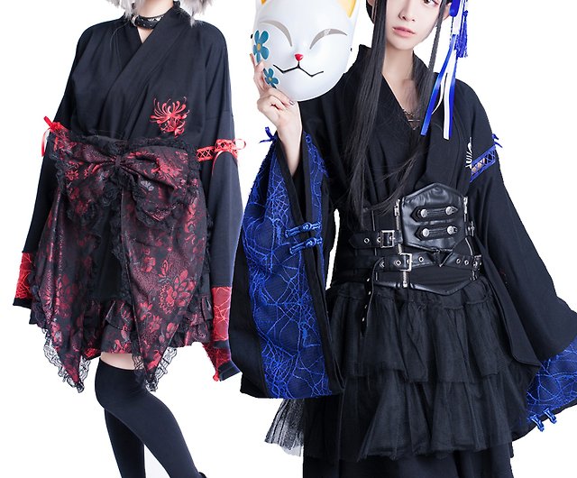 Anime oriental cosplay spider lily hell flower kimono sleeve haori jacket  JJ2312 - Shop jillpunk Women's Casual & Functional Jackets - Pinkoi