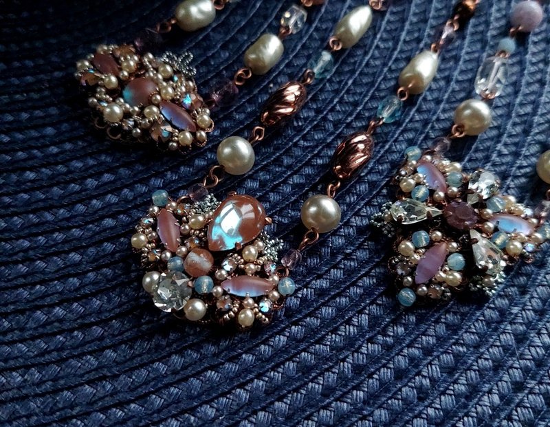 SAPHIRET NECKLACE with Sapphirene or Sapphirine. Drop Design - 項鍊 - 玻璃 紫色