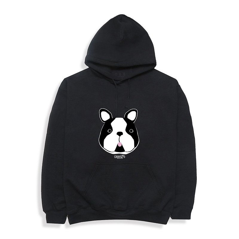 Boston Terrier Hoodie  Gildan Heavy Blend Adult Hooded Sweatshirt - เสื้อฮู้ด - ผ้าฝ้าย/ผ้าลินิน สีดำ
