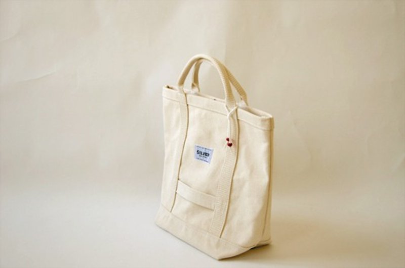 Tote bag E-DAY --size S- - กระเป๋าถือ - ผ้าฝ้าย/ผ้าลินิน ขาว