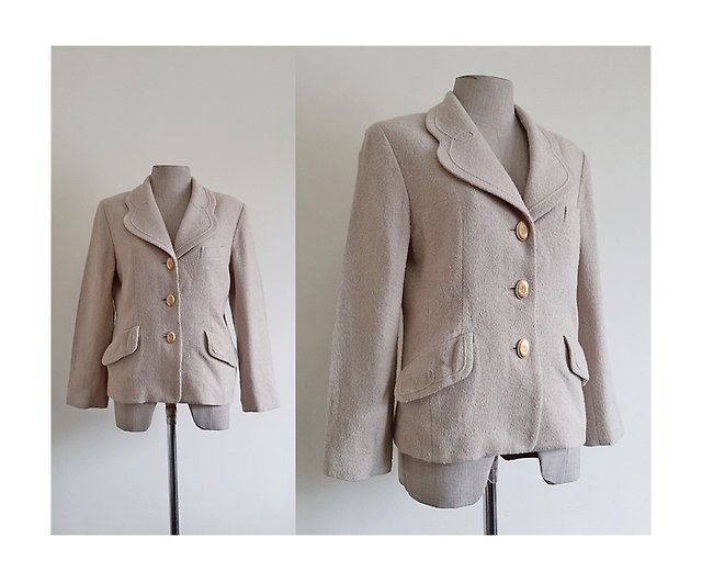 LOUIS FERAUD Vintage Beige Wool Blazer - Shop PaiissaraEveryday Women's  Blazers & Trench Coats - Pinkoi