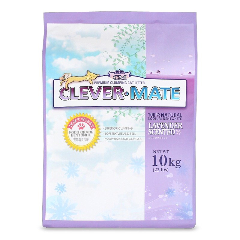 【CLEVER-MATE】PREMIUM CLUMPING CAT LITTER-LAVENDER SCENTED (10kg) - Cleaning & Grooming - Other Materials Blue