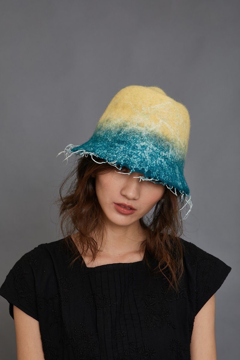 wool felt hat-Soda ice-fair trade - หมวก - ขนแกะ หลากหลายสี