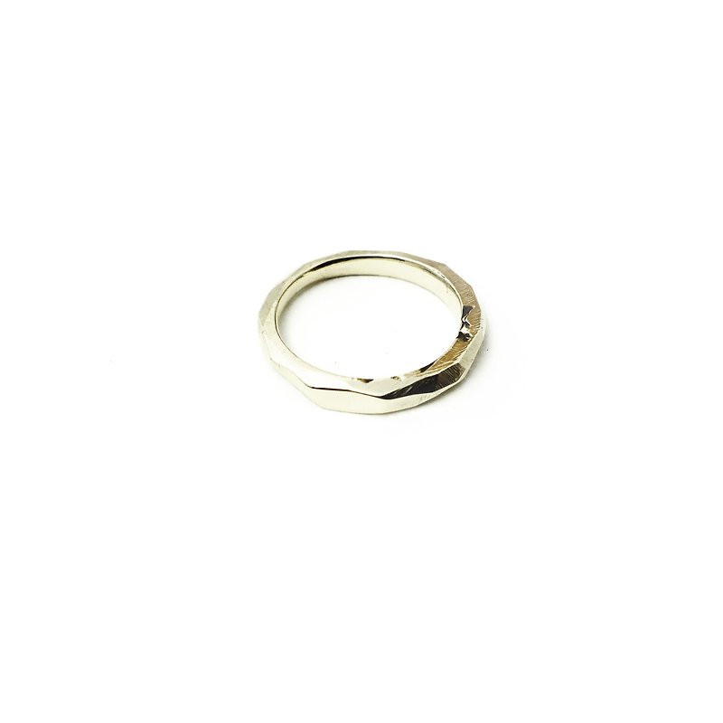 金色戒指-幾何形/瑣碎的幸運/尾戒/黃銅/側邊平版 - 戒指 - 其他金屬 金色