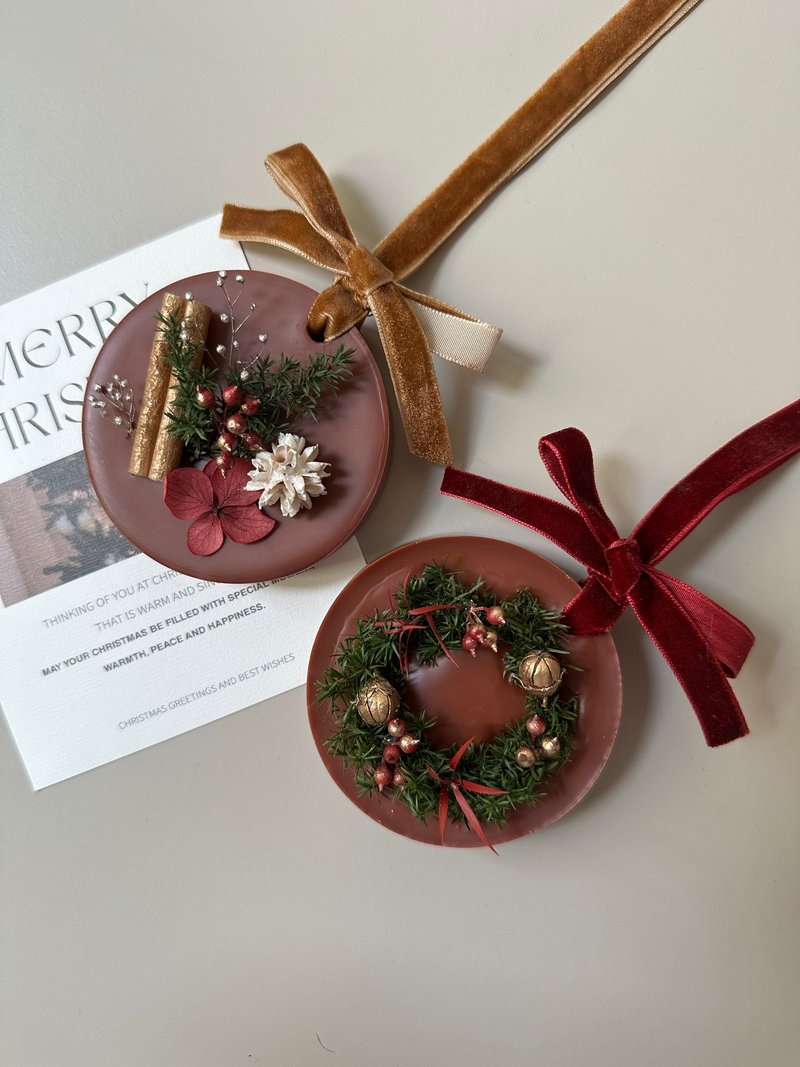 [Fragrance. Flowers] Customized | Christmas limited edition fragrant bricks, Christmas wreaths, wedding favors, Christmas gift boxes, birthdays - Candles & Candle Holders - Wax Brown