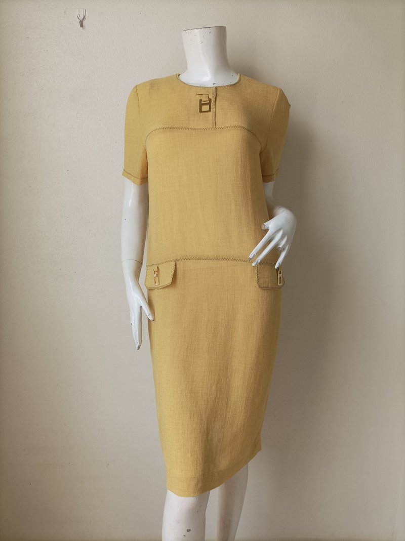 70s - 80s Japanese midi Dress Size 9 Japan will fit Small - 洋裝/連身裙 - 棉．麻 