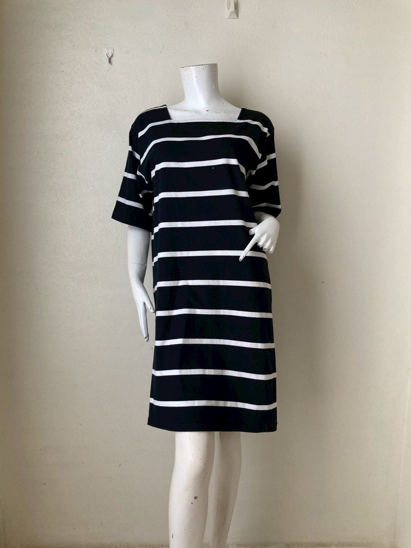Vtg agnis b. Black  and White Cotton  Dress Size 3 M - 洋裝/連身裙 - 聚酯纖維 