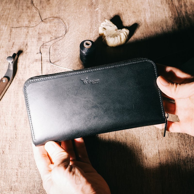 Leather Wallet - Buttero - กระเป๋าสตางค์ - หนังแท้ สีดำ