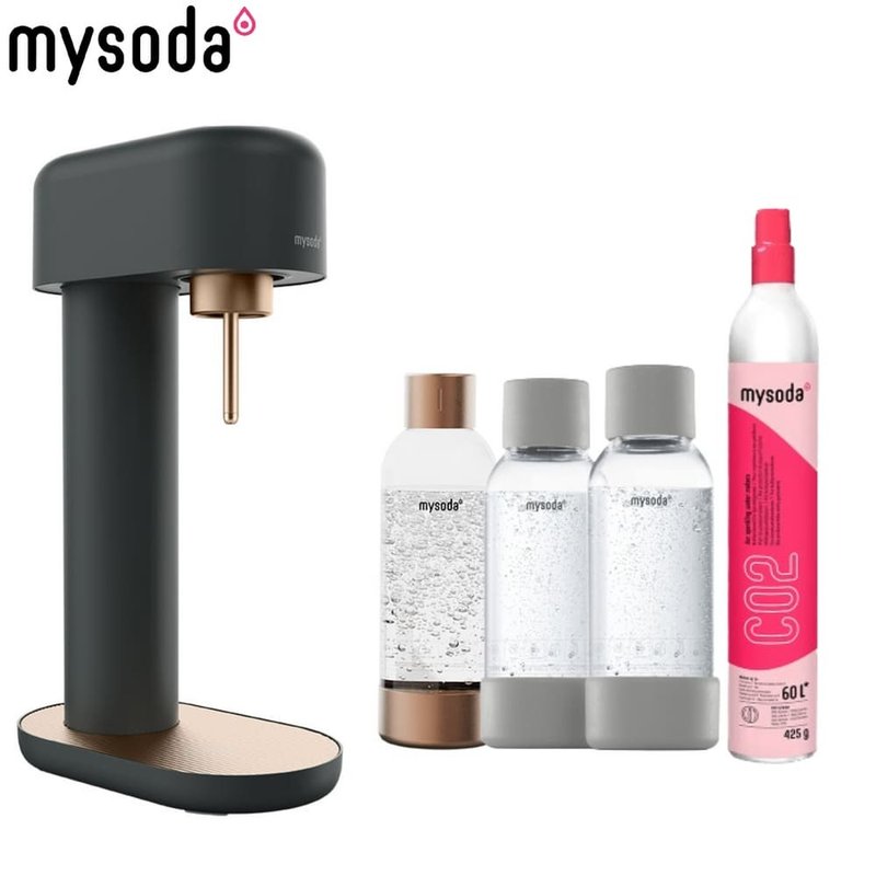 芬蘭【mysoda】Ruby鋁合金氣泡水機-古銅黑 贈0.5L水瓶2入組 - 廚房家電 - 鋁合金 黑色