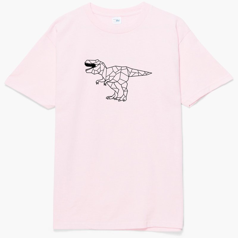 Dino Geometric T Rex unisex Pink t shirt - Women's T-Shirts - Cotton & Hemp Pink