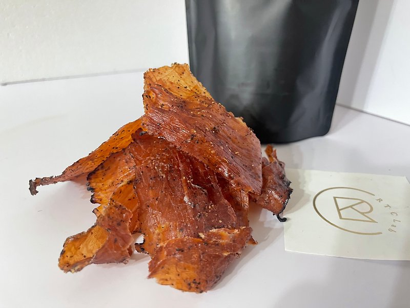 【RTC Lab.】Charcoal-grilled black pepper thin jerky zipper bag family sharing package New Year's Day gift box - เนื้อและหมูหยอง - อาหารสด 
