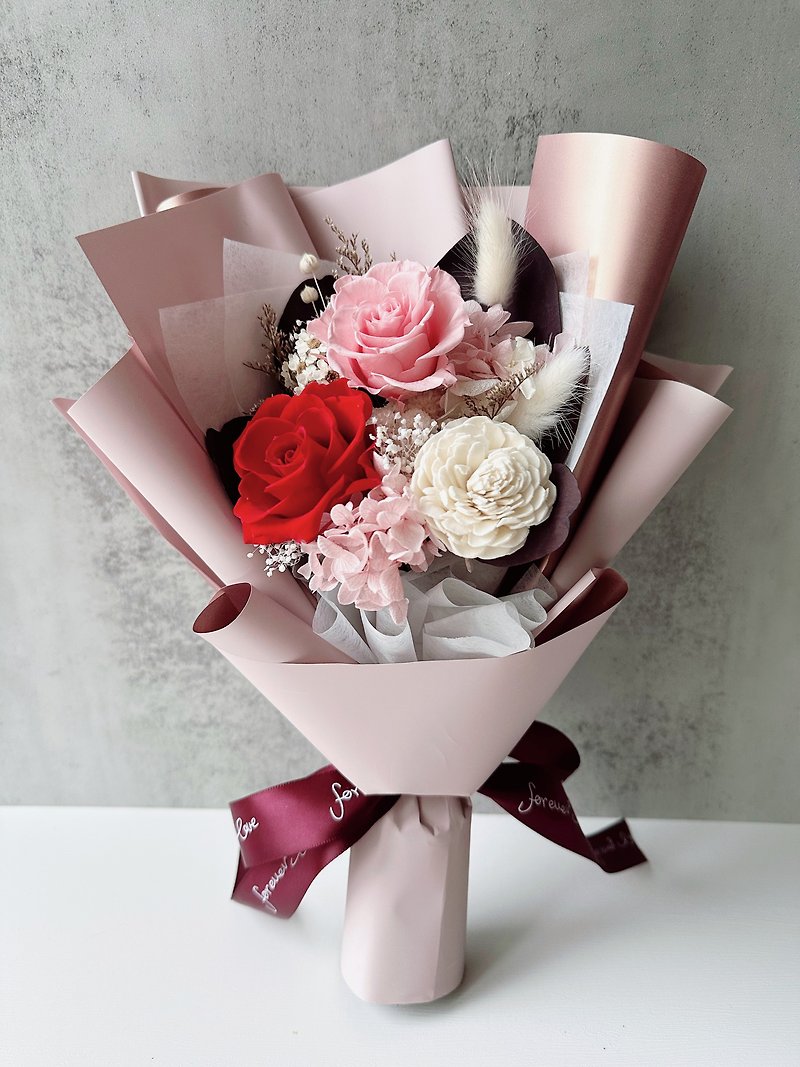 ||Immortal Rose Bouquet||Birthday Gift/Mother's Day Bouquet/Valentine's Day Bouquet/Chinese Valentine's Day/Dry Bouquet - Dried Flowers & Bouquets - Plants & Flowers Pink