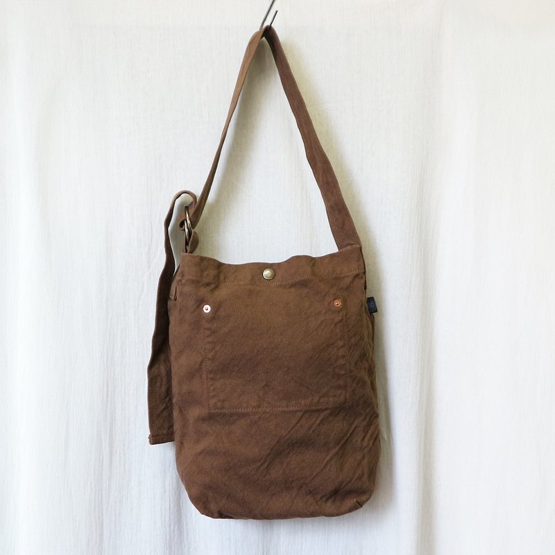 ダブルリングバッグ【2024秋冬限定カラー・ショコラ】(VC-20) - 側背包/斜背包 - 棉．麻 咖啡色