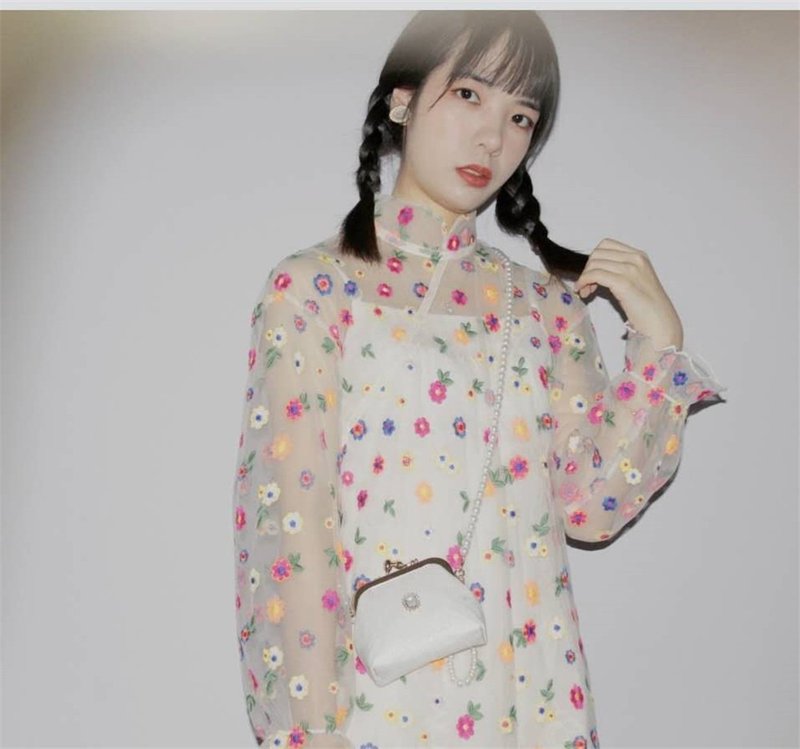 花花世界 洛麗塔公主網紗修身旗袍 新中式中秋春節改良連身裙洋裝 - 洋裝/連身裙 - 其他人造纖維 多色